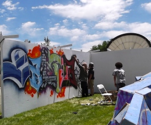 Graffiti artists at the Utah Arts Festival at Library Square in Salt Lake City