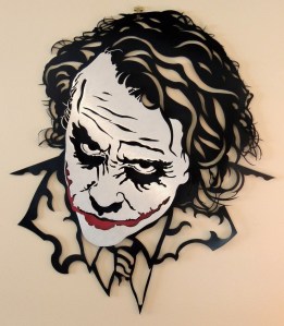 SHAUN NOBLE, The Joker, 26.5"x23.5" airbrush on plate aluminum, 2011, $350